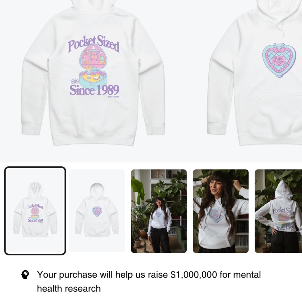 Polly Pocket 💝 White Hoodie